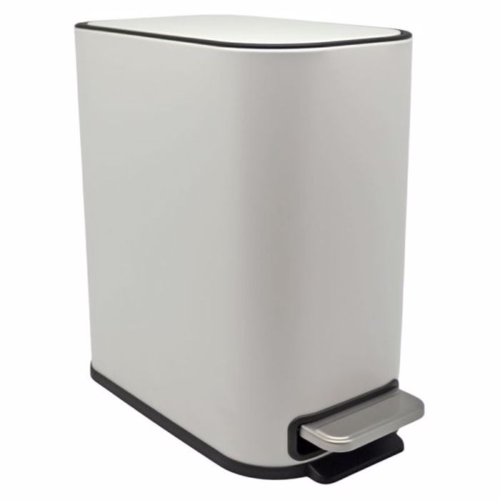 Ankor Kados Aporrimmaton BELLO 5L Soft Close Slim Metallikos Lefkos 15.2x27.5x27.8cm (837625)