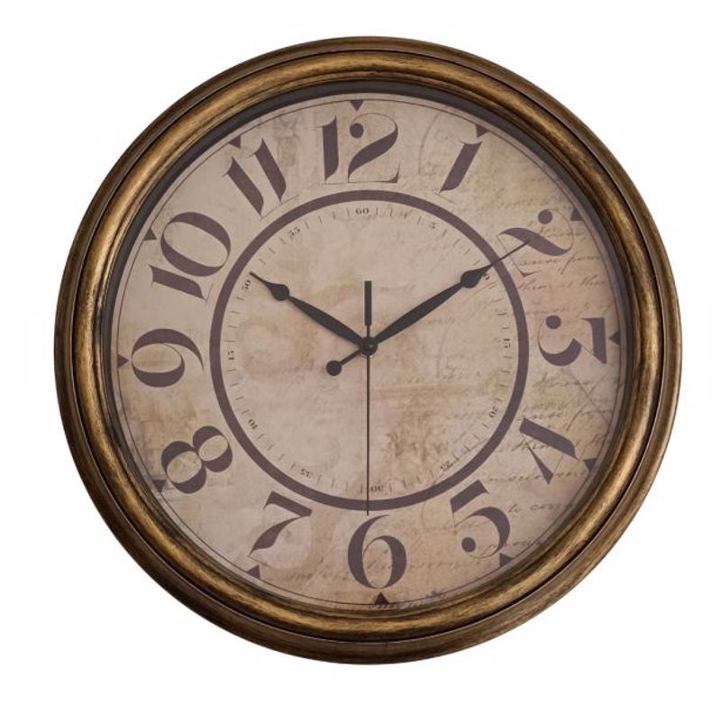 Ankor - ΣΗΜΑΝΤΙΚΟ: Σε περίπτωση διαφοράς τιμής από το κατάστημα ισχύει παντα και μόνο η τιμή του καταστήματος Ankor Ρολόι Τοίχου Πλαστικό Χρυσό Vintage Φ40.2x4.8cm (