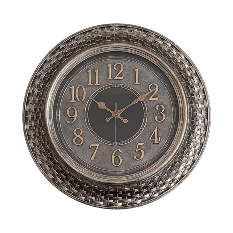 agiovlasitishome Διακοσμητικά τοίχου - ΣΗΜΑΝΤΙΚΟ: Σε περίπτωση διαφοράς τιμής από το κατάστημα ισχύει παντα και μόνο η τιμή του καταστήματος Ankor Ρολόι Τοίχου Πλαστικό Ασημί Vintage Φ45.7x4.8cm (