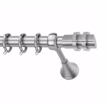 Κουρτινόξυλο Φ25 Inox spy.2 δαχτυλίδια