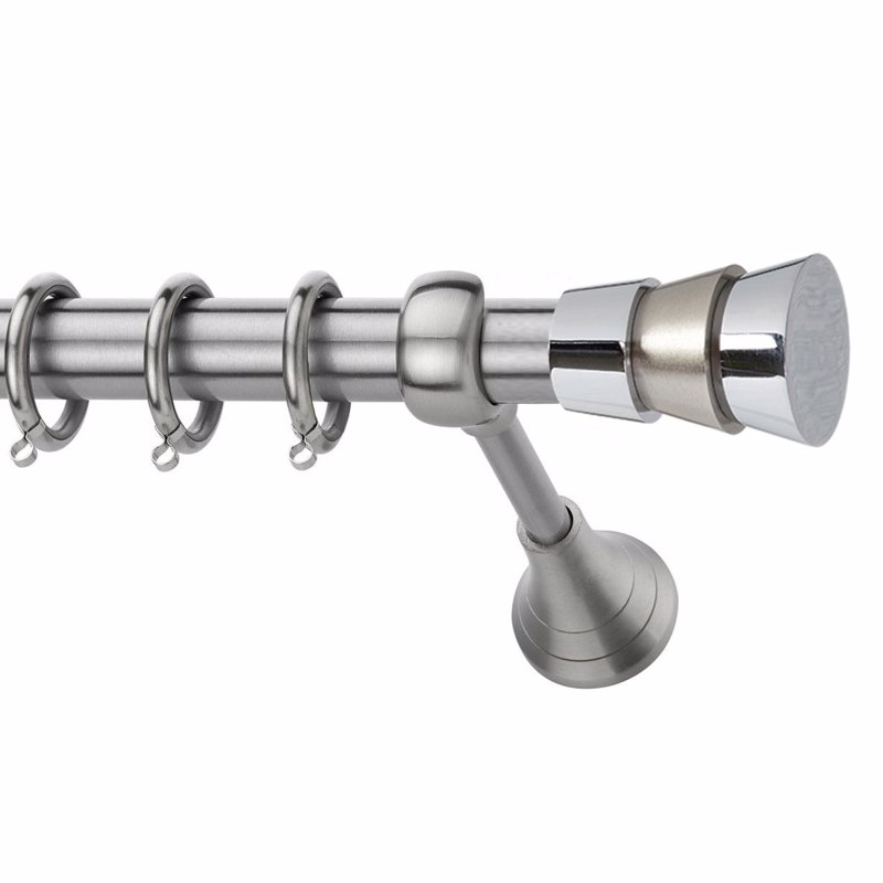 Κουρτινόξυλο φ25 inox m.Triplet