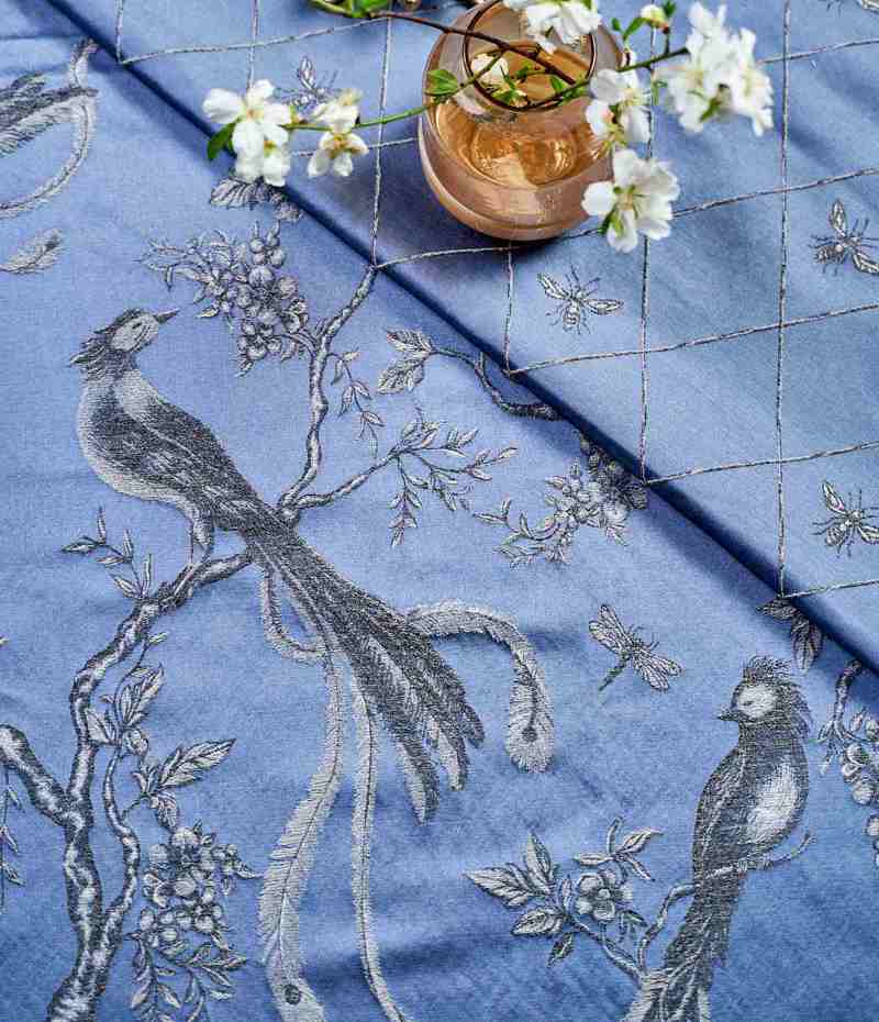 Agiovlasitis - ΣΗΜΑΝΤΙΚΟ: Σε περίπτωση διαφοράς τιμής από το κατάστημα ισχύει παντα και μόνο η τιμή του καταστήματος Ύφασμα Ζακάρ 'Elysse' με Σχέδιο Πουλιά σε Κλαδιά Δέντρω