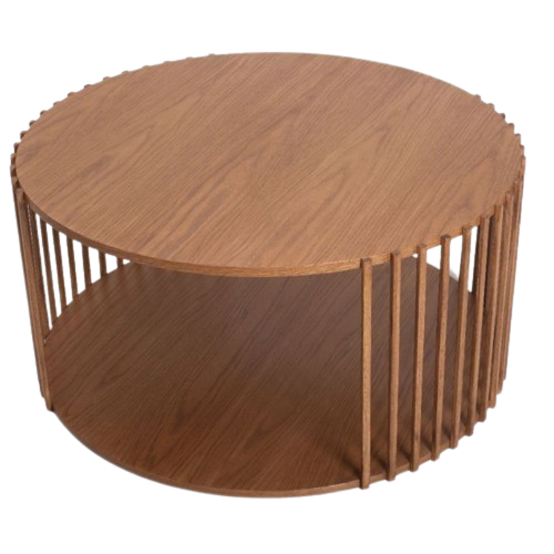 Τραπέζι Σαλονιού από Φυσικό Ξύλο Δρυς Φ85Χ45cm