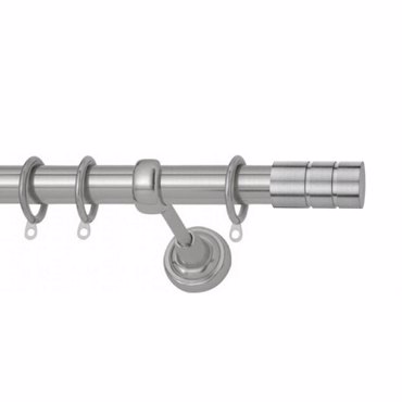 Κουρτινόξυλο Φ25 Inox Groove Νίκελ Σατινέ