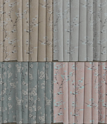 Ύφασμα Κουρτίνας Ημιδιάφανο 'Almond' με Φλοράλ Σχέδιο σε 4 Αποχρώσεις 