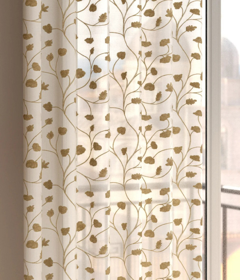 Ύφασμα Κεντητό 'Anelia' με σχέδιο Λουλούδια σε 4 Αποχρώ