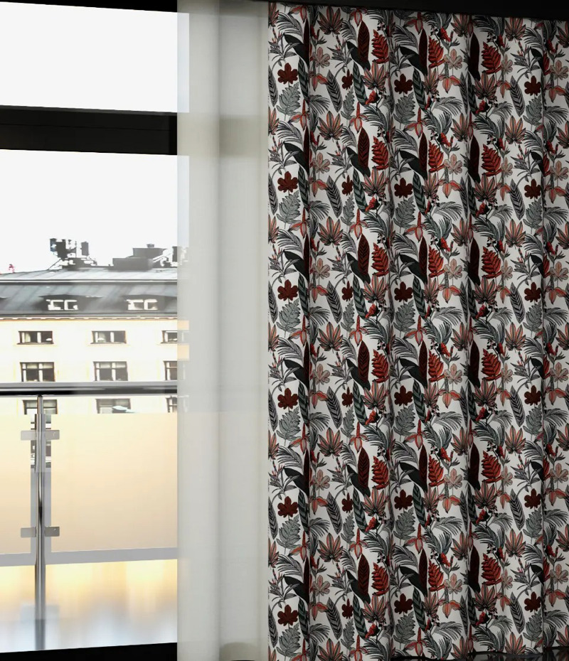 Ύφασμα Εμπριμέ Φλοράλ 'Atzeko' με Βελούδινη Soft-Touch 