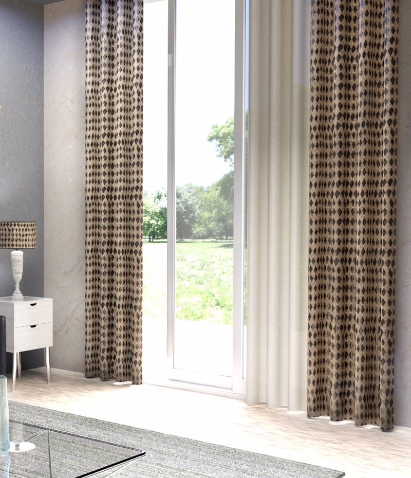 Ύφασμα Ζακάρ 'Boa Boa' με Γεωμετρικό Μοτίβο διαθέσιμο σ