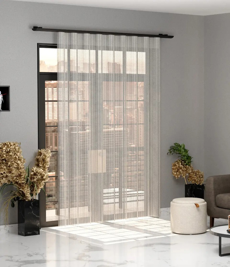 Ύφασμα Διάφανο 'Cinthia' Πλεκτό με Καρώ Μοτίβο σε 4 Απο