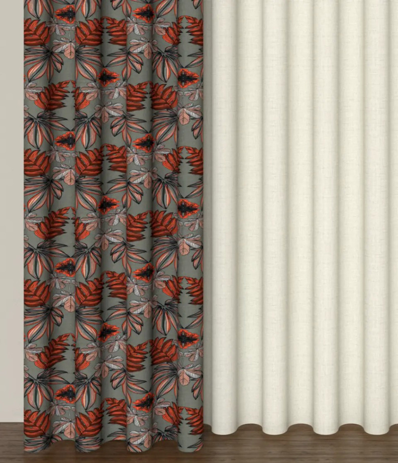 Ύφασμα Εμπριμέ Φλοράλ 'Mexico' με Βελούδινη Soft-Touch 