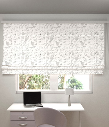 Ύφασμα 'Miu' με Εκτυπωμένο Μοτίβο Σιλουέτες Γάτας σε 3 Αποχρώσεις