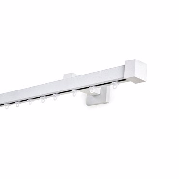 Σιδηρόδρομος Κουρτίνας Μονός Αλουμινίου MELODY Λευκός