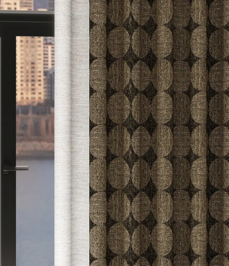 Ύφασμα Ζακάρ 'Oratium' με Μοντέρνο Γεωμετρικό Σχέδιο δι