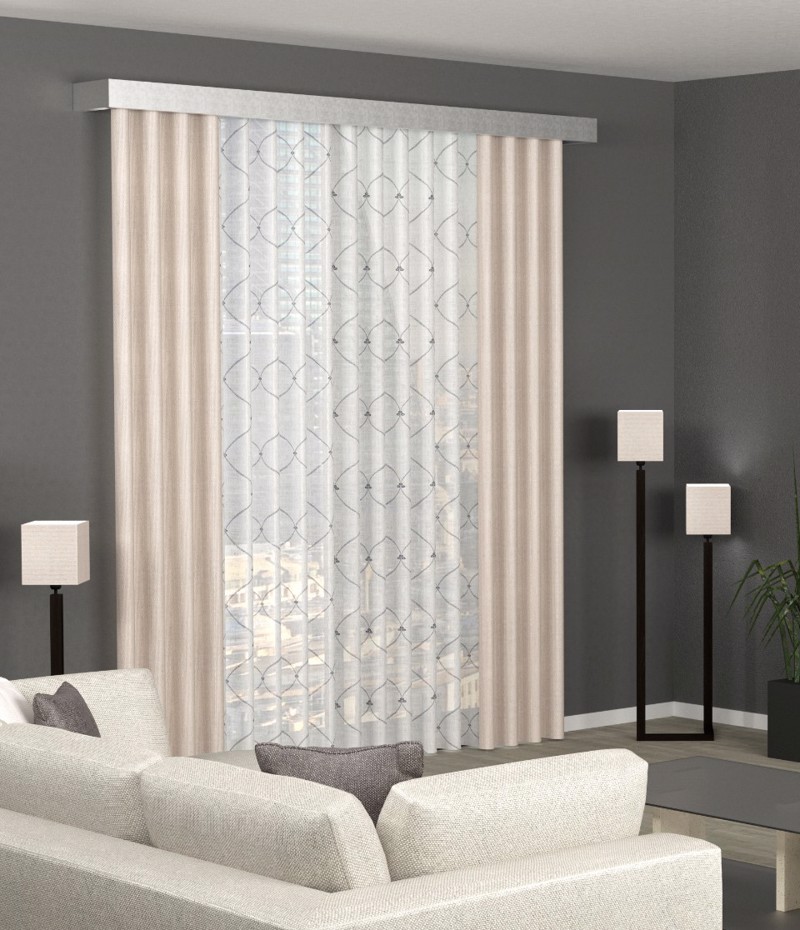 Ύφασμα Γάζα με Κεντητό Σχέδιο 'Silenzio' σε 4 Αποχρώσει