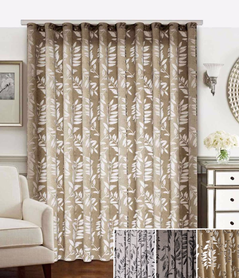 Ύφασμα Devore 'Versilia' με Σχέδιο Φύλλα σε 3 Αποχρώσει