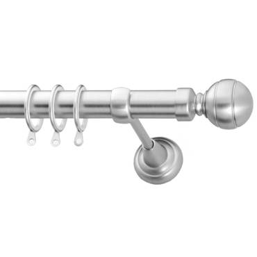 Κουρτινόξυλο Φ25 Inox ECO Globe Νίκελ Σατινέ