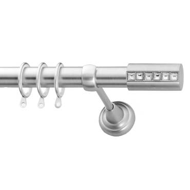 Κουρτινόξυλο Φ25 Inox ECO Iris Strass Νίκελ Σατινέ
