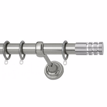 Κουρτινόξυλο Φ25 inox Genoa Classic Νίκελ Σατινέ