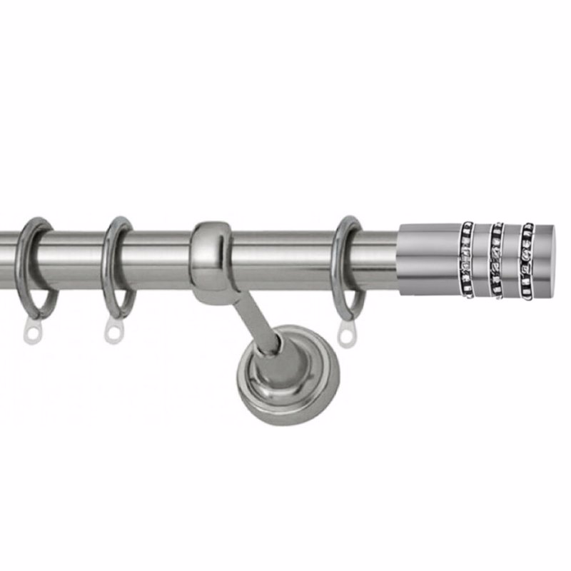 Κουρτινόξυλα agiovlasitishome - ΣΗΜΑΝΤΙΚΟ: Σε περίπτωση διαφοράς τιμής από το κατάστημα ισχύει παντα και μόνο η τιμή του καταστήματος Κουρτινόξυλο Φ25 inox Genoa Strass Νίκελ Σατινέ