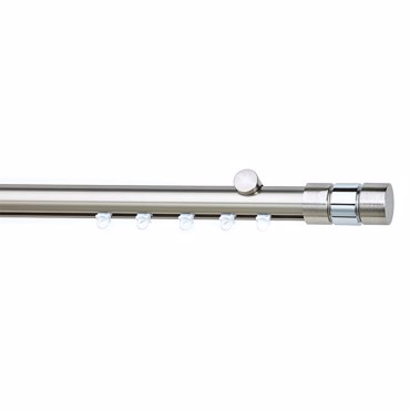 Κουρτινόξυλο Οροφής Μονό Φ25 Soleil S1 Νίκελ Σατινέ