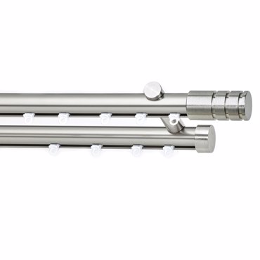 Κουρτινόξυλο Οροφής Διπλό Φ25 Soleil S17 Νίκελ Σατινέ