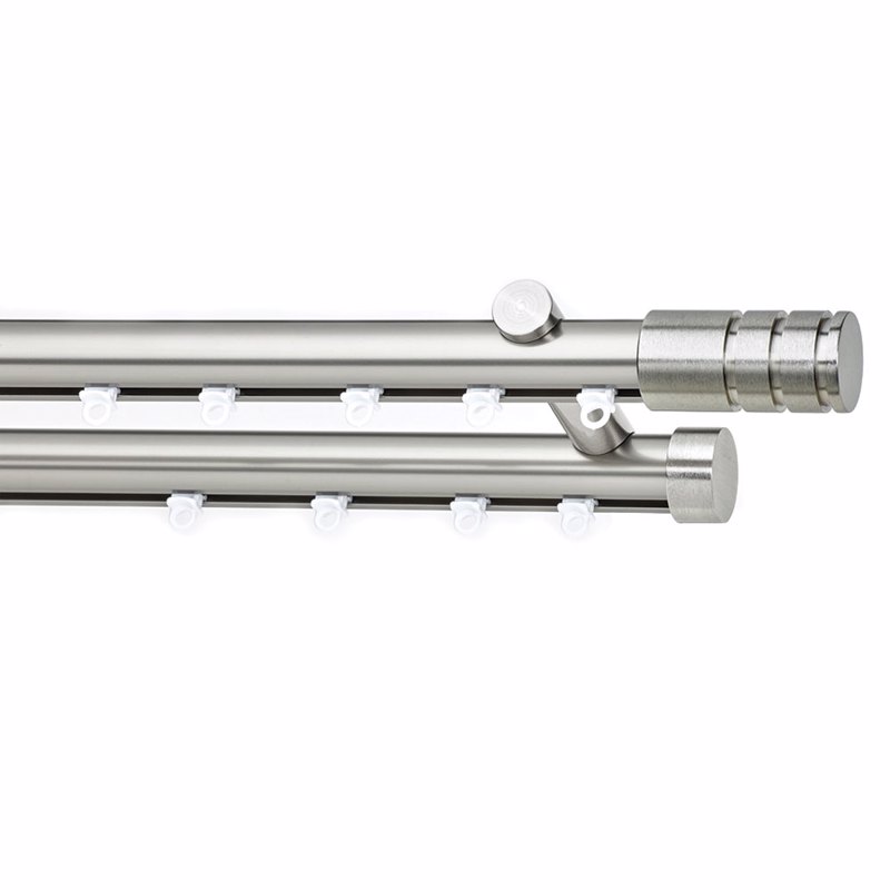 Κουρτινόξυλο Οροφής Διπλό Φ25 Soleil S17 Νίκελ Σατινέ