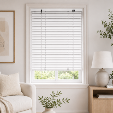 MRShome Μεταλλικό Στόρι αλουμινίου 25mm 140x140cm Λευκό