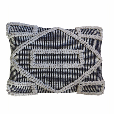 Art et Lumiere ΔΙΑΚΟΣΜΗΤΙΚΟ ΚΑΛΥΜΜΑ ΜΑΞΙΛΑΡΙΟΥ COTTON ΜΑΥΡΟ/ΛΕΥΚΟ 40Χ60ΕK 10283