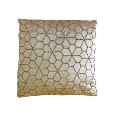 Art et Lumiere ΒΕΛΟΥΔΙΝΟ ΚΑΛΥΜΜΑ ΜΑΞΙΛΑΡΙΟΥ COTTON ΧΡΥΣΟ ΜΕ ΧΑΝΤΡΕΣ 45Χ45ΕΚ 05861