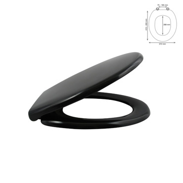 Dimitracas Καπάκι Λεκάνης SPIRELLA Easy Clip Duroplast Μαύρο 37.2x45.5cm 03679.001