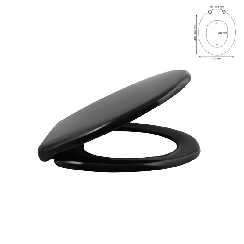 Dimitracas Καπάκι Λεκάνης SPIRELLA Easy Clip Duroplast Μαύρο 37.2x45.5cm 03679.001