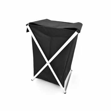 Dimitracas Καλάθι Απλύτων RAINBOW Μαύρο Πολυεστερικό με Στηρίγματα Αλουμινίου 31x38x58cm 05076.001