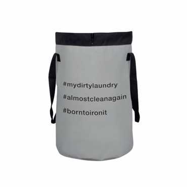 Dimitracas Καλάθι Απλύτων SPIRELLA Funwash Γκρι/Μαύρο Polyester 75lt Φ40x60cm 05095.003