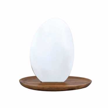 Dimitracas Οβάλ Επιτραπέζιος Καθρέπτης SPIRELLA Alesia με Ξύλινη Βάση 21x14cm 06235.002