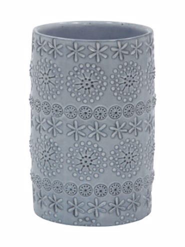Dimitracas Ποτηροθήκη SPIRELLA Relief Πορσελάνης Γκρι Φ7x10.5cm 03241.001