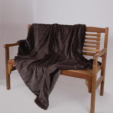 ESTHETI home Γούνινη Διακοσμητική Κουβέρτα Καναπέ Καφέ 140x160cm 600-46055