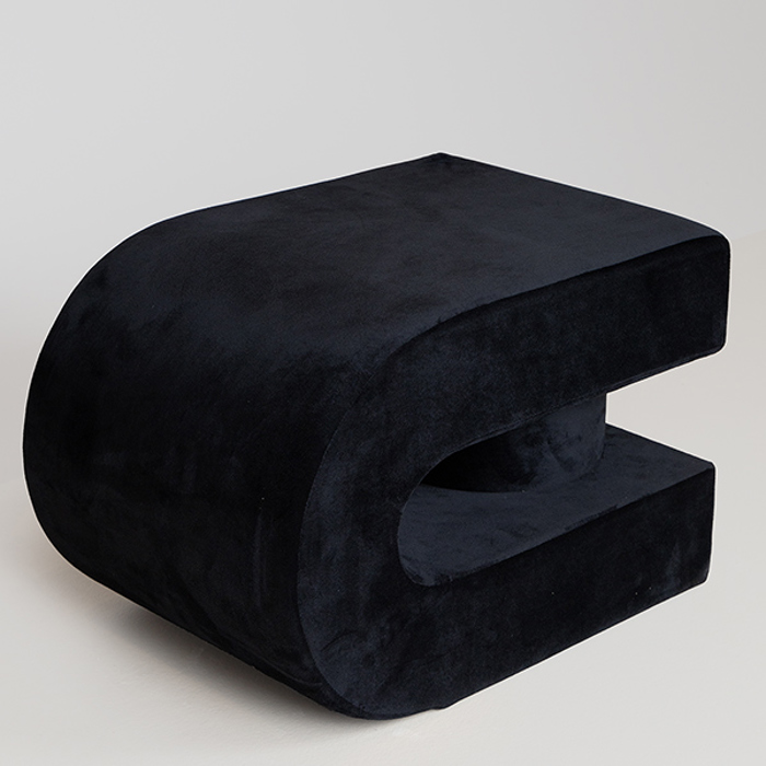 ESTHETI home Skampo Beloudino Mavro 60.5x40x40cm 750-10072