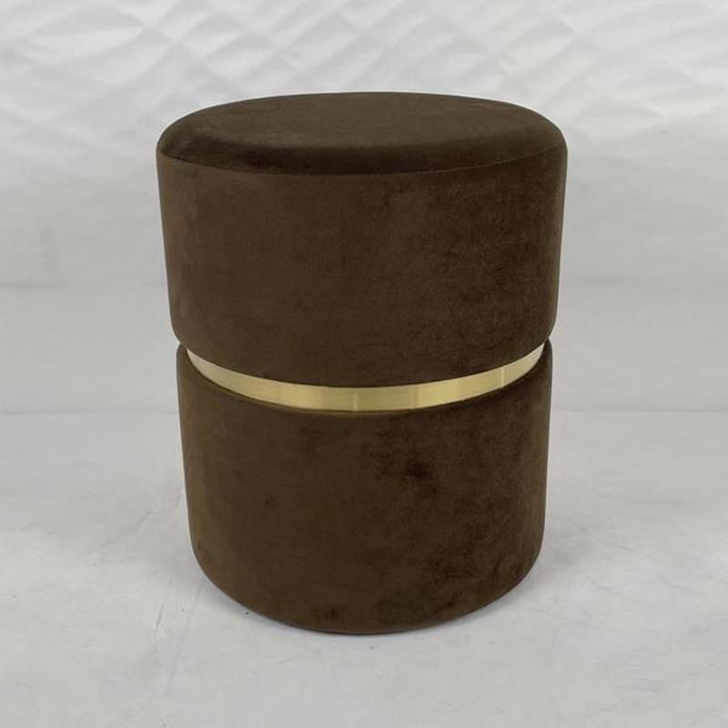 ESTHETI home Σκαμπό Βελούδινο Καφέ Φ31x37cm 750-10075