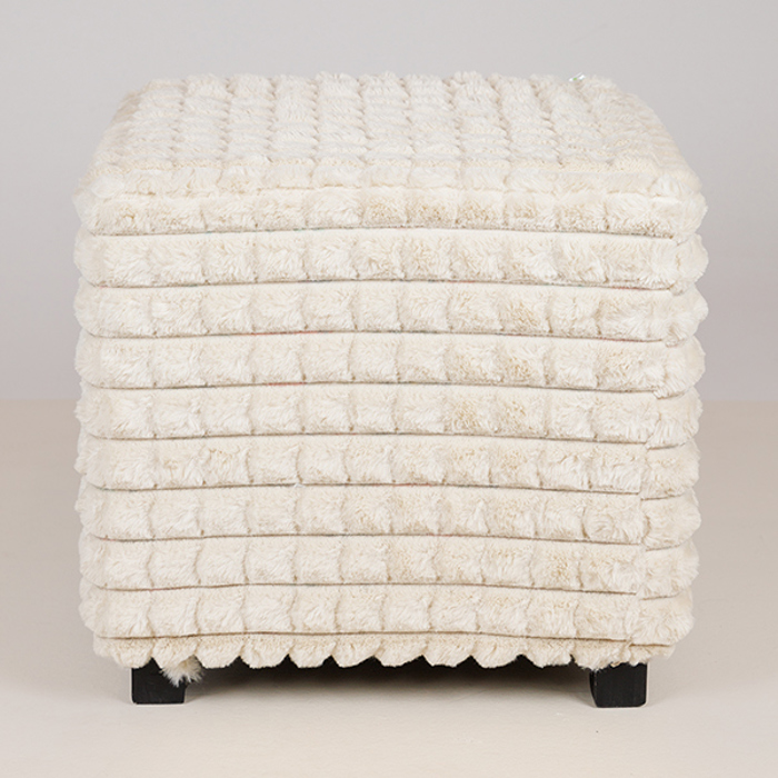 ESTHETI home Skampo Beloudino Lefko me Xulina Podia 42x42x40cm 750-14028