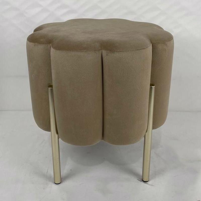 ESTHETI home Σκαμπό Βελούδινο Μπεζ με Χρυσά Πόδια 39x39