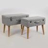 ESTHETI home Set ton 2 Skampo Beloudino Ggri me Xulina Podia kai Sxedio Balitsa 62x36x48cm/52x31x43cm 750-14030