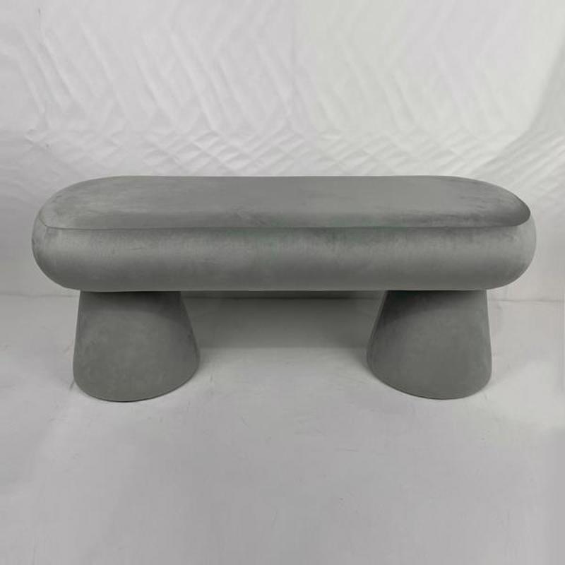 ESTHETI home Ταμπουρέ Βελούδινο Γκρι 98x37x40cm 750-180