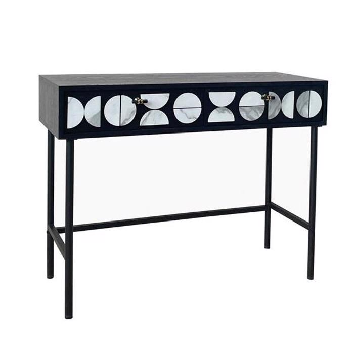 ESTHETI home Konsola Xulini Mavri/Lefki 100x40x77cm 750-25041