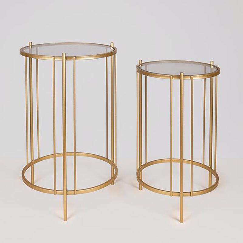 ESTHETI home Σετ των 2 Βοηθητικό Τραπεζάκι Μεταλλικό Χρ