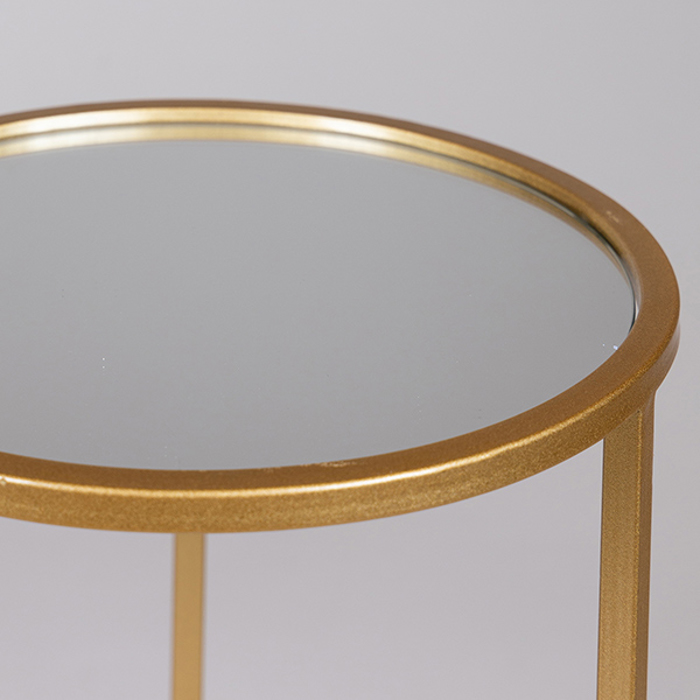 ESTHETI home Set ton 2 Boithitiko Trapezaki Metalliko Xruso me Gyali F38x55.5cm/F33x50.5cm 750-39539