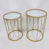 ESTHETI home Set ton 2 Boithitiko Trapezaki Metalliko Xruso me Gyali F38x55.5cm/F33x50.5cm 750-39541