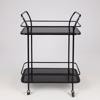 ESTHETI home Troleϊ Metalliko Mavro me Gyali kai Rodakia 54x33x84cm 750-39545
