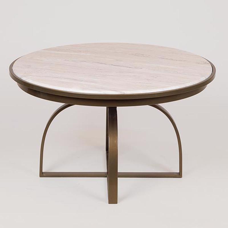 ESTHETI home Τραπέζι Μεταλλικό Χρυσό/Λευκό Φ70x40cm 750