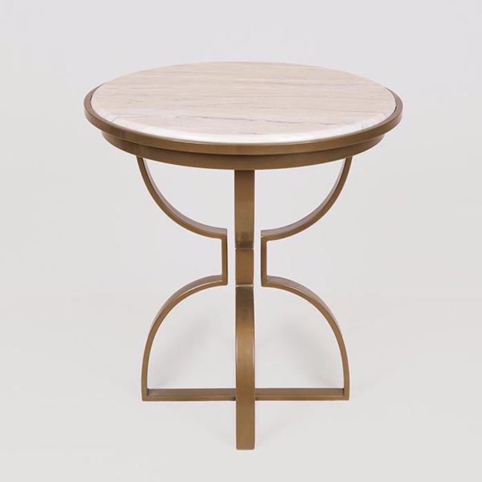 ESTHETI home Trapezi Metalliko Xruso/Lefko F50x52cm 750-39559