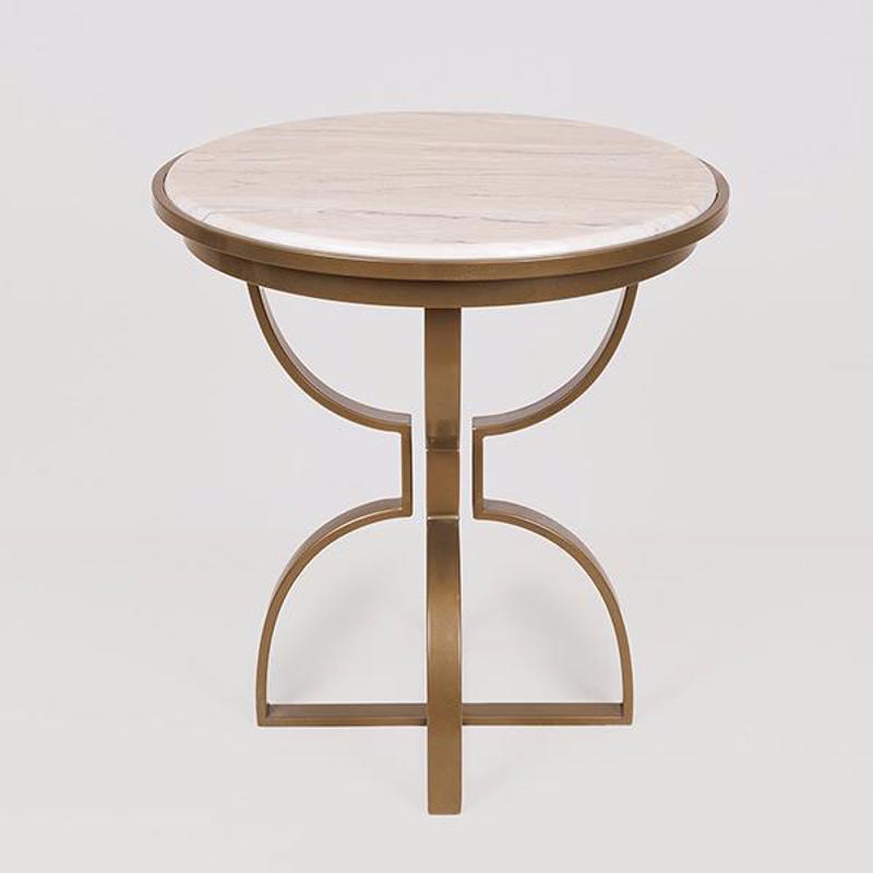 ESTHETI home Τραπέζι Μεταλλικό Χρυσό/Λευκό Φ50x52cm 750